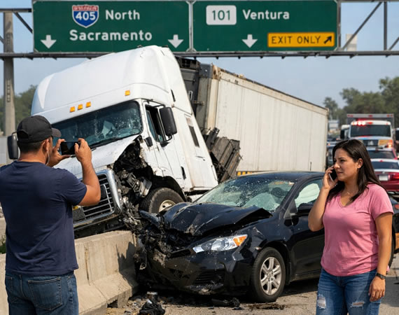 Qué hacer inmediatamente después de un accidente con camión en California