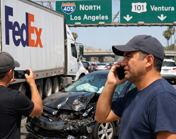 Qué hacer si el camión involucrado es de una empresa grande (FedEx, UPS, etc.)