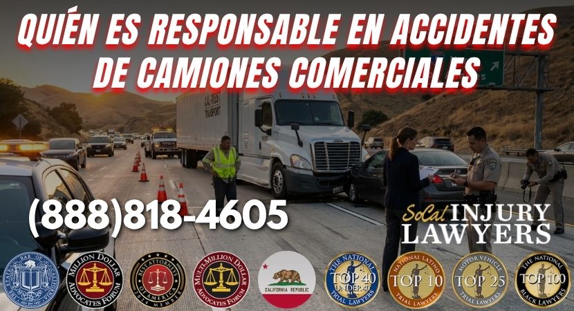 Quién es Responsable en Accidentes de Camiones Comerciales en California